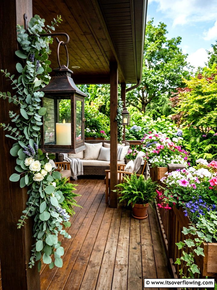 Lanterns With Greenery - 25 front porch decor ideas with lanterns
