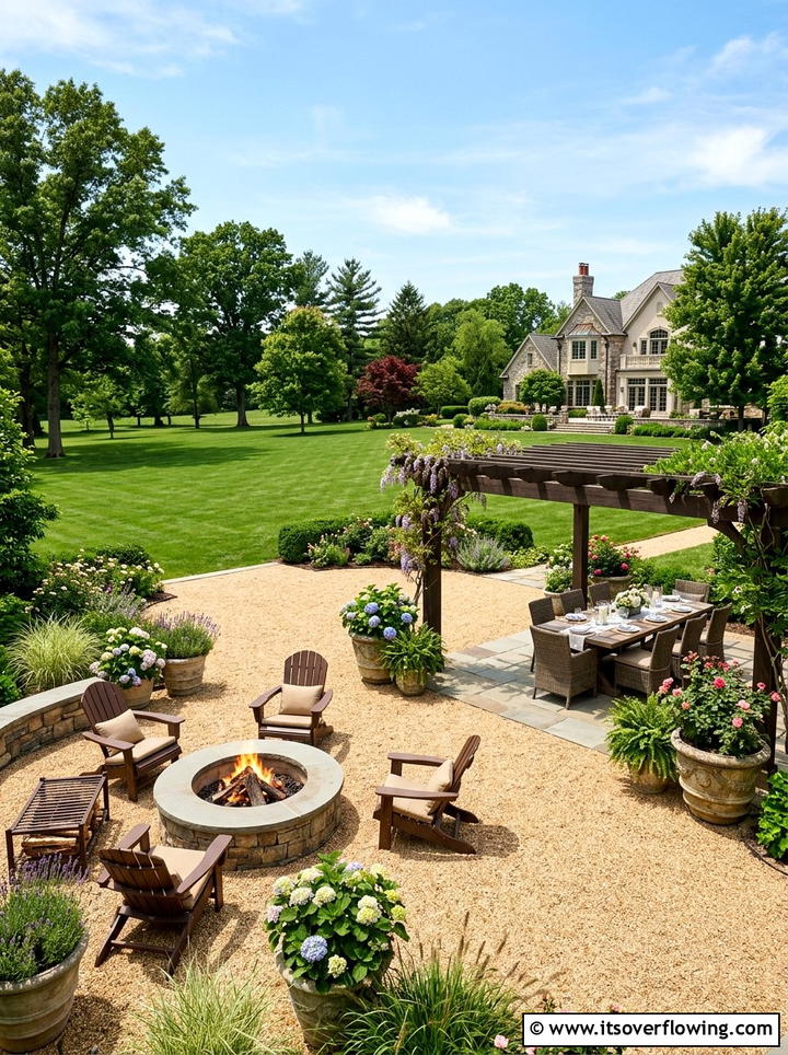 Large Backyard Gravel Patio - 25 backyard ideas with gravel patio