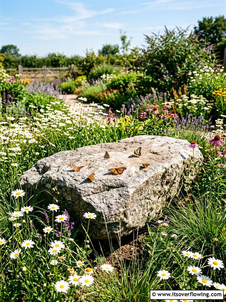 Large Boulder For Butterfly Sunning - 25 garden decor ideas for pollinator gardens