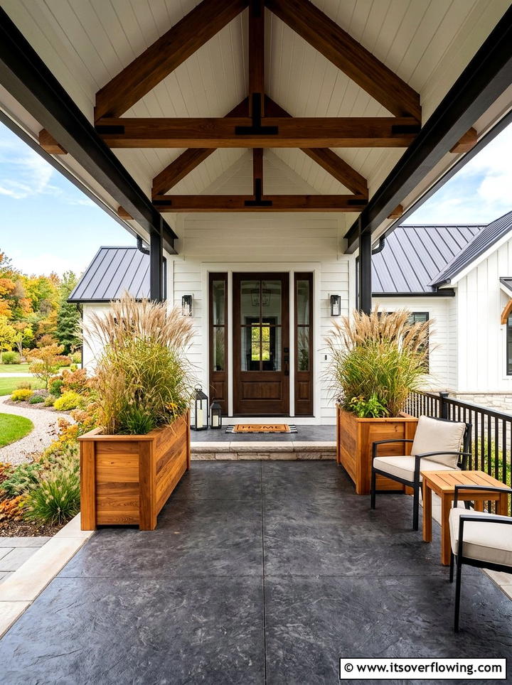 Large Cedar Planter Boxes - 25 front porch ideas with planters