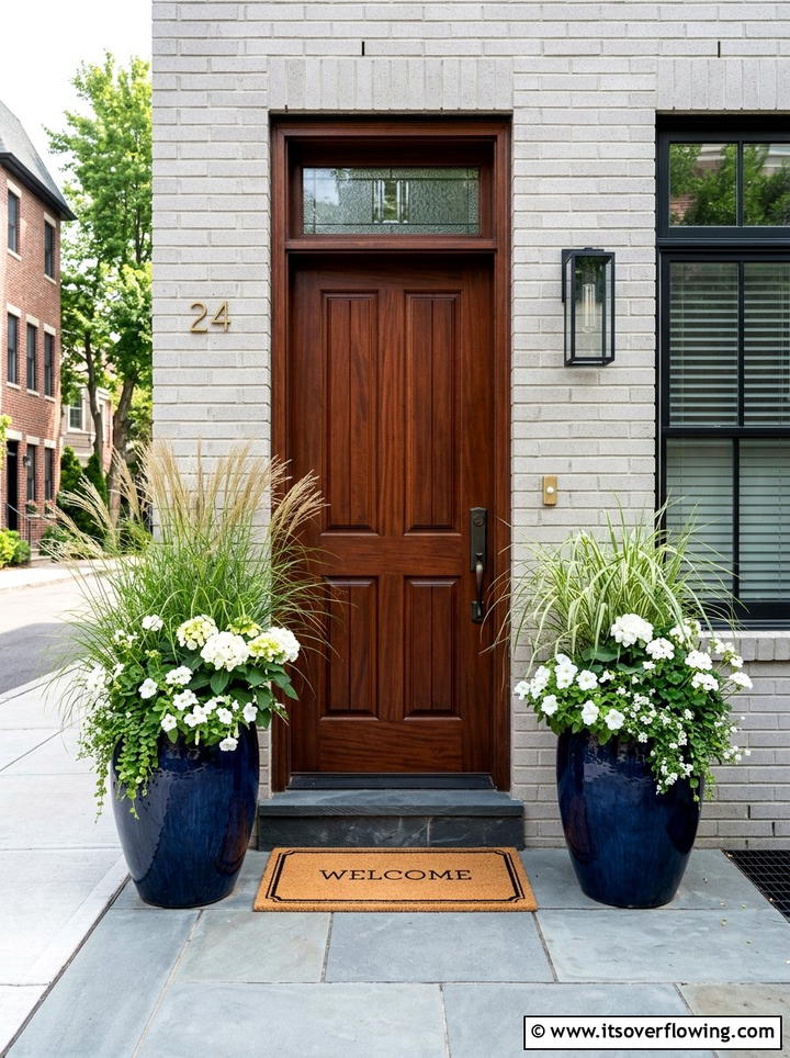 Large Ceramic Planters - 25 front porch ideas for townhouses