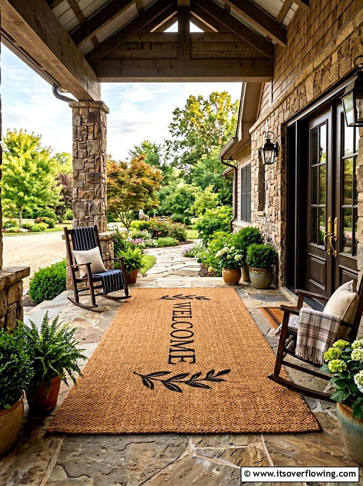 Large Double Door Mat - 25 front porch ideas with doormat