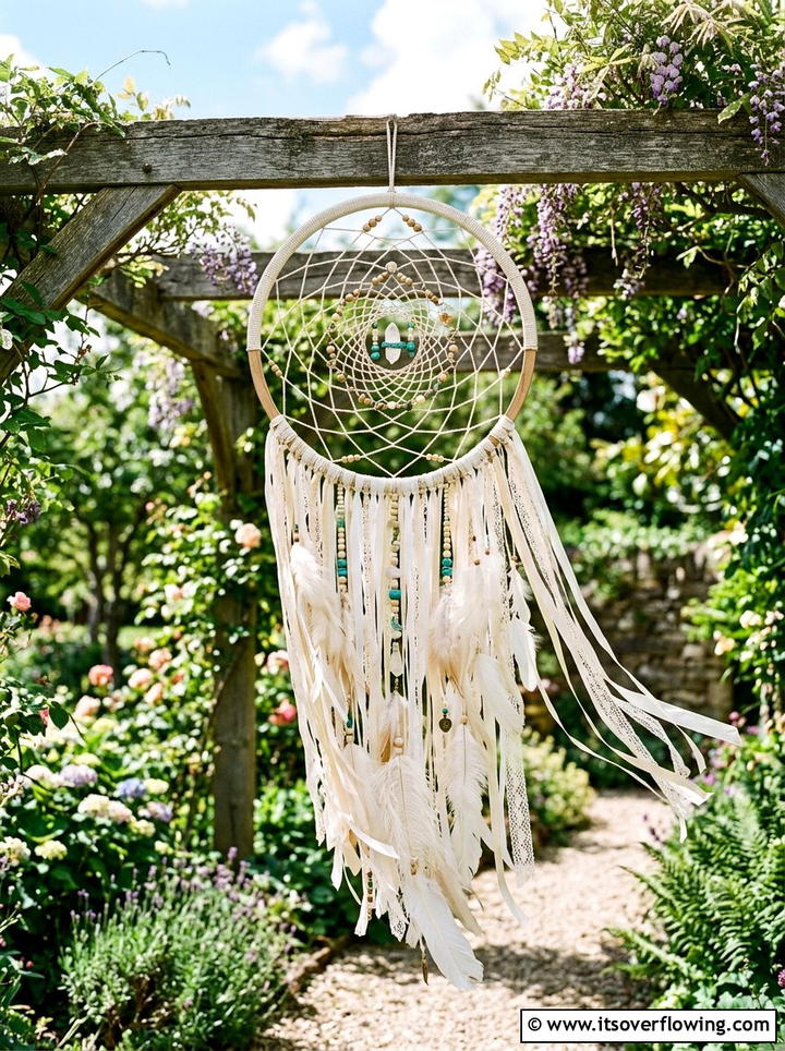 Large Dream Catcher - 25 garden decor ideas with boho accents