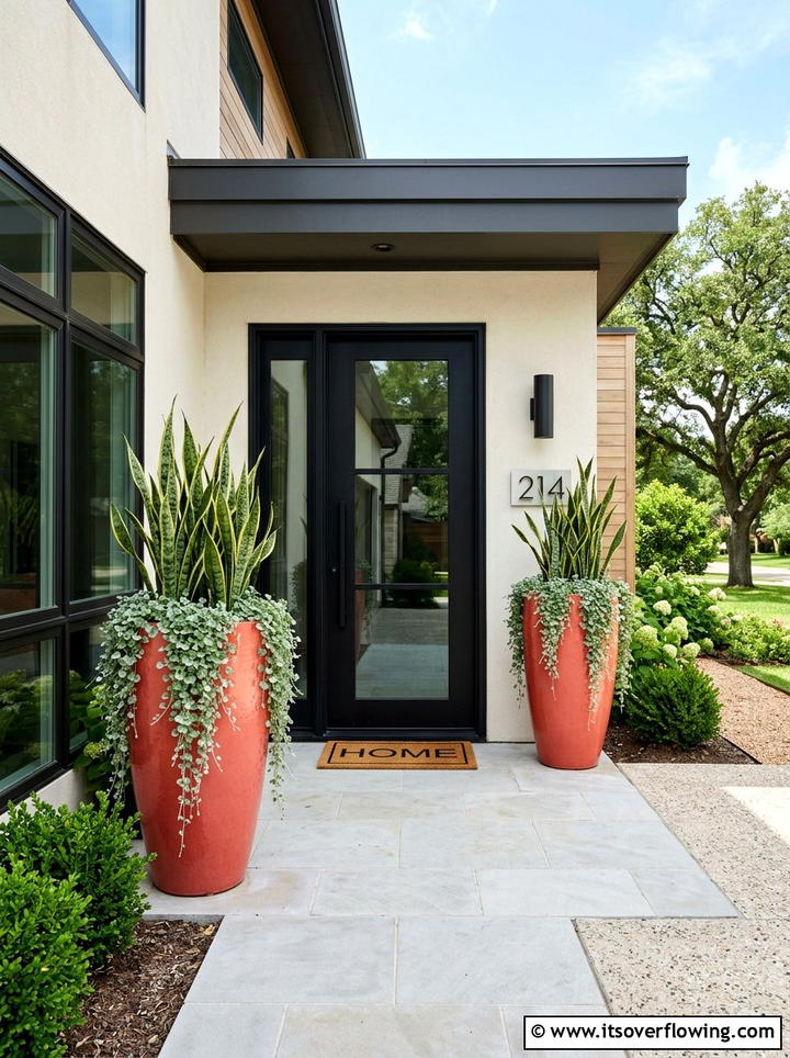 Large Entrance Pots - 25 creative garden ideas with colorful pots