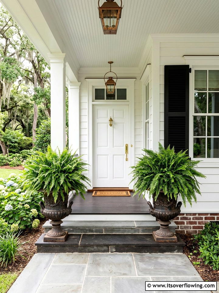 Large Fern Urns For Front Door - 25 front porch decor ideas with pedestal planters