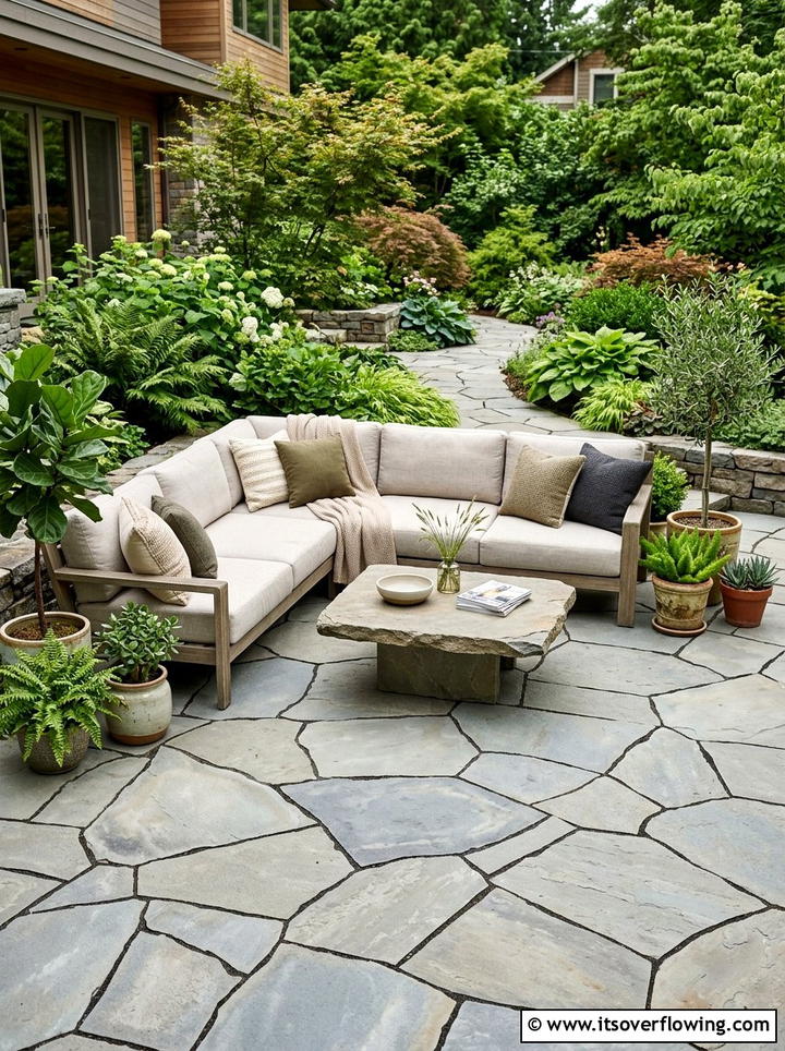 Large Flagstone Patio - 25 backyard ideas for large yards
