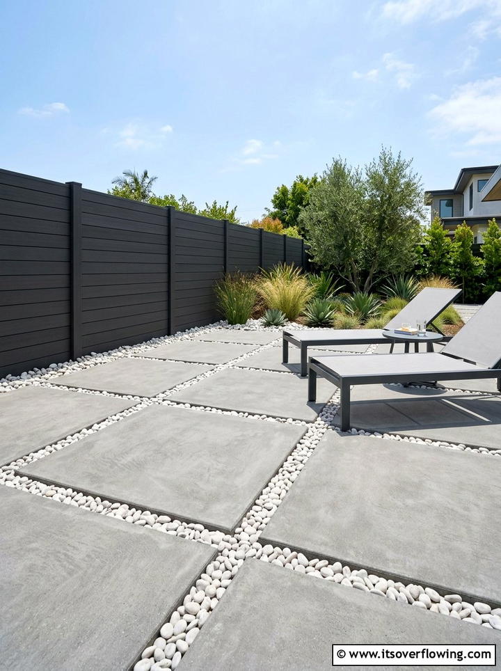Large Format Concrete Slabs - 25 backyard ideas with pavers