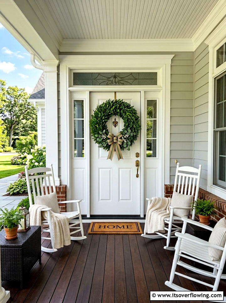Large Front Door Wreath - 25 front porch ideas for deep porch