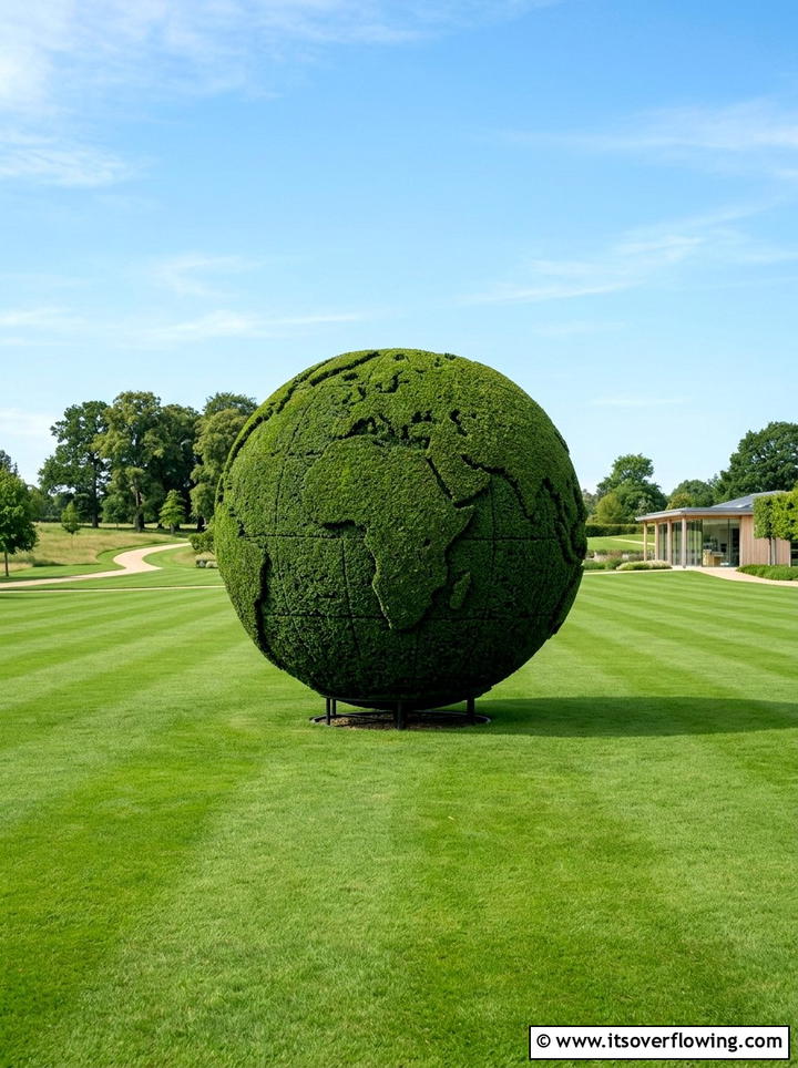 Large Globe Topiary On Open Lawn - 25 garden decor ideas with topiary