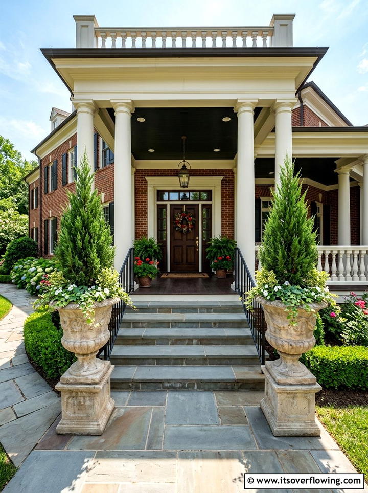 Large Neutral Porch Urns - 25 front porch ideas with neutral decor