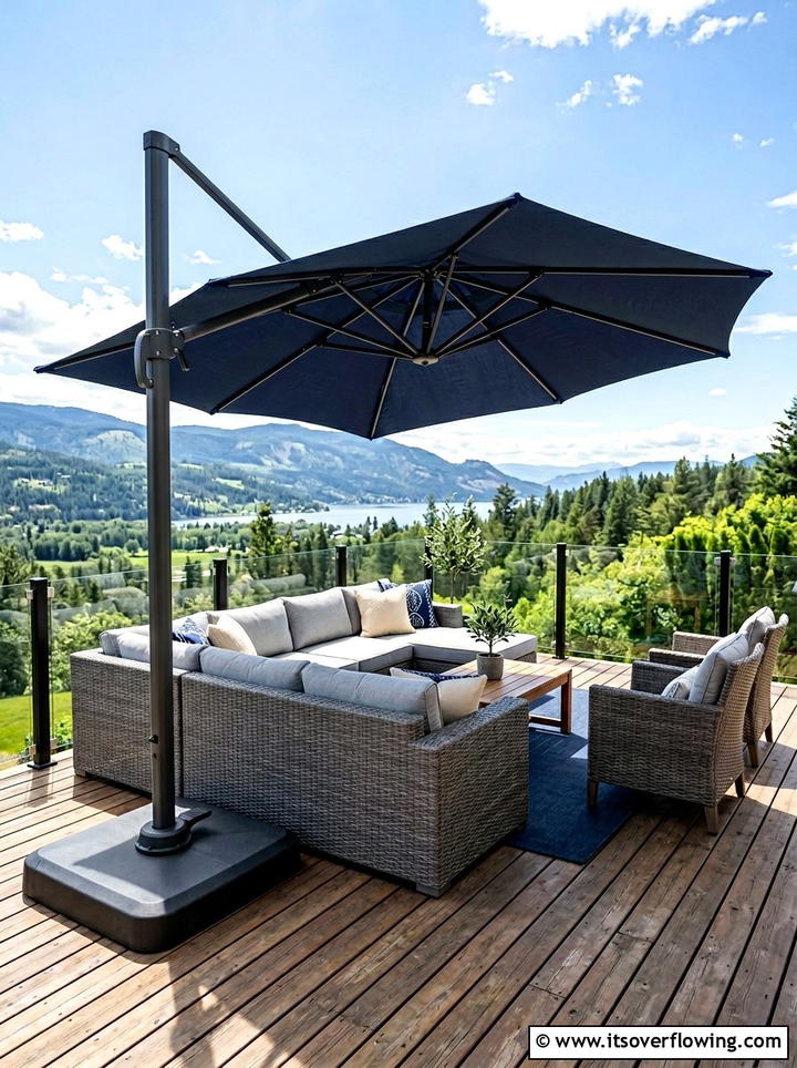 Large Offset Umbrella For Deck - 25 backyard ideas with umbrellas