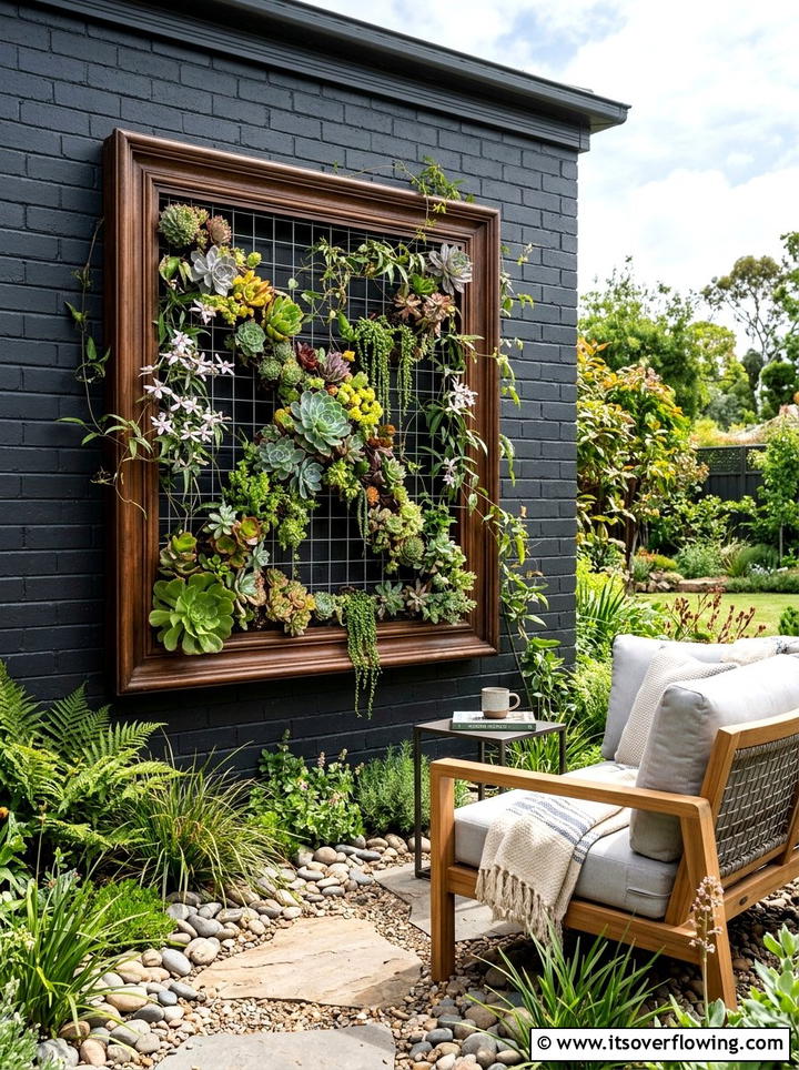 Large Picture Frame Trellis - 25 upcycled garden ideas with trellis walls