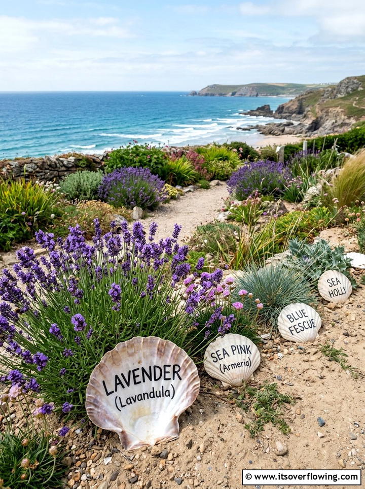 Large Sea Shell Markers - 25 garden ideas with plant markers