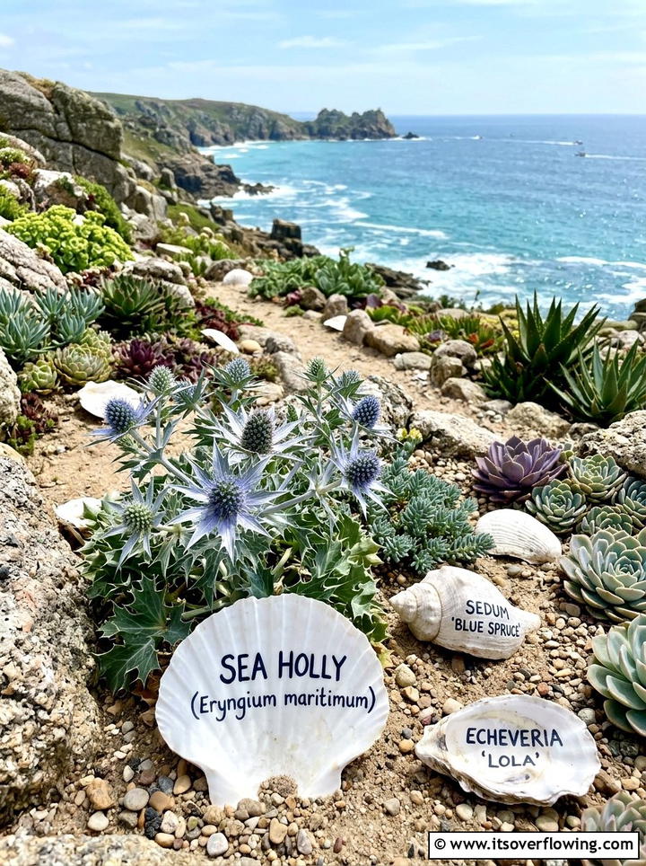 Large Seashell Markers - 25 recycled garden ideas with garden markers