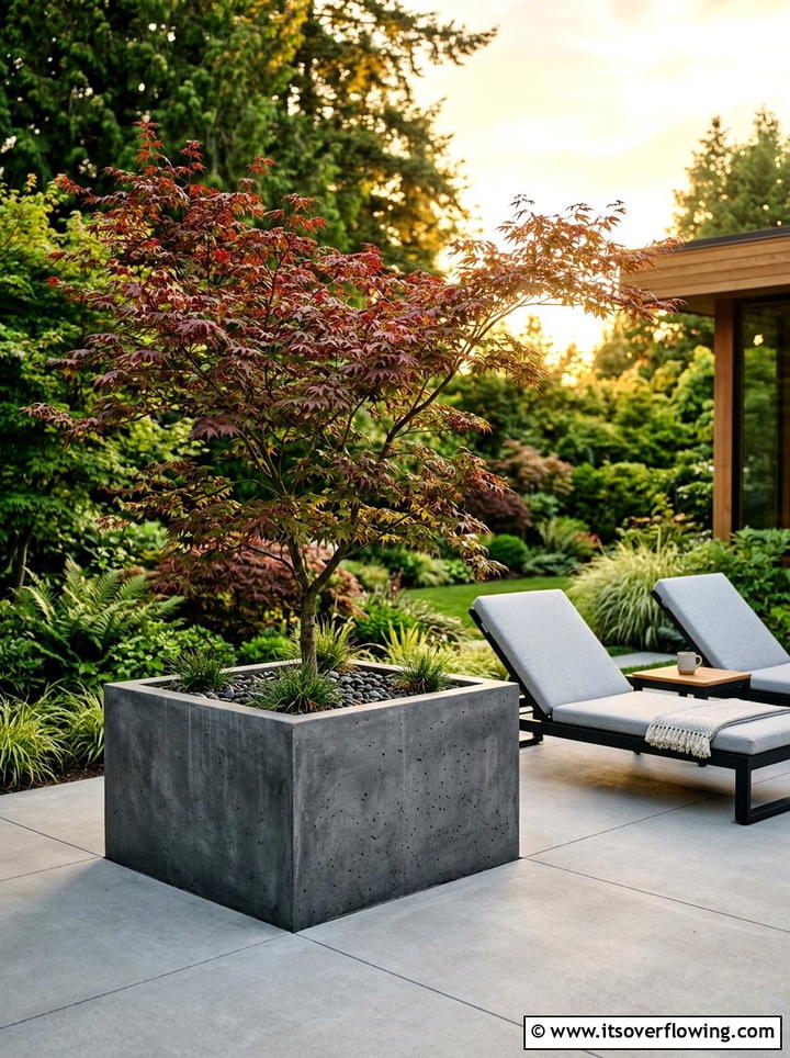 Large Square Tree Planter - 25 garden decor ideas with wooden planters