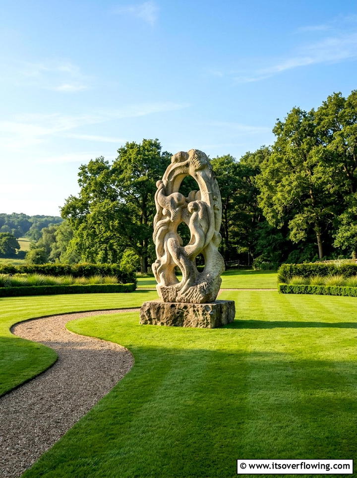 Large Stone Sculpture - 25 garden decor ideas for large gardens
