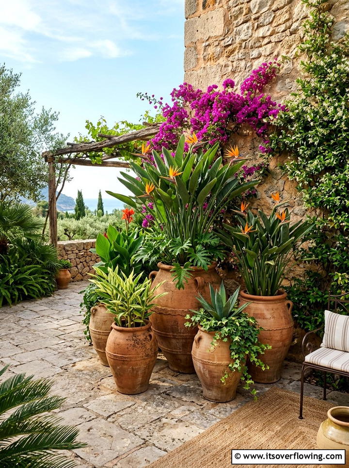 Large Terra Cotta Pots - 25 garden decor ideas for tropical gardens