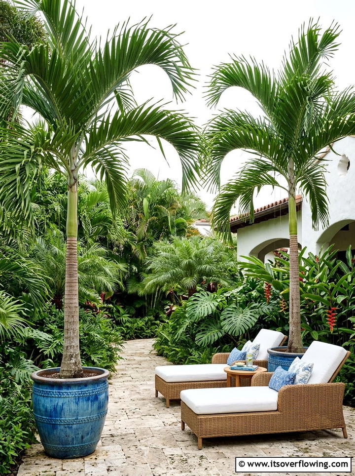 Large Tropical Palms - 25 front porch ideas with plants