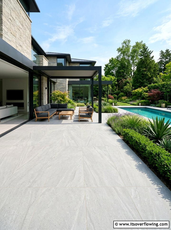 Large format porcelain paver - 25 backyard ideas with pathways