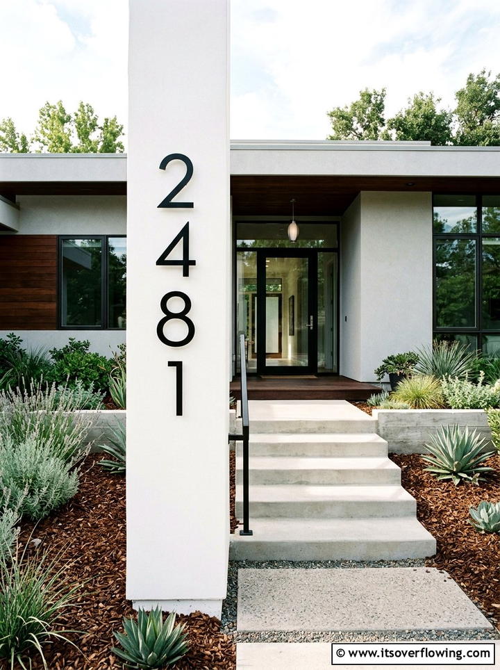 Large house numbers - 25 front porch ideas with modern style