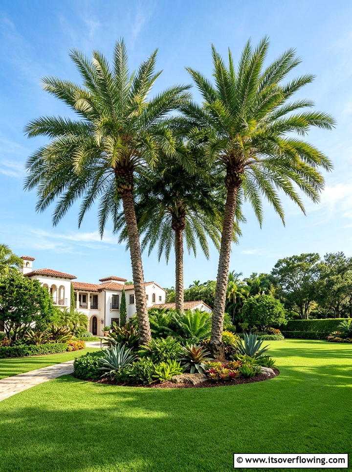 Large palm trees for landscaping - 25 backyard ideas with tropical retreat