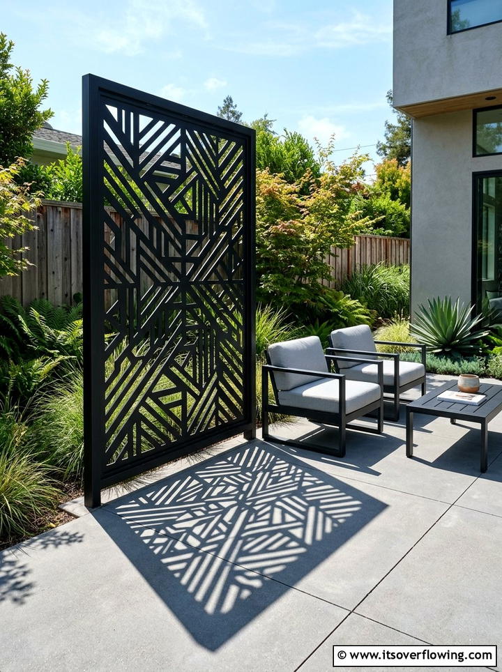 Laser Cut Metal Panel - 25 garden design ideas with privacy screens