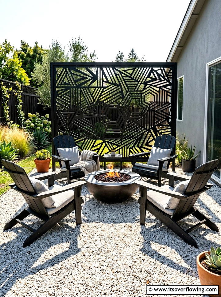 Laser Cut Metal Screen - 25 garden decor ideas with privacy panels