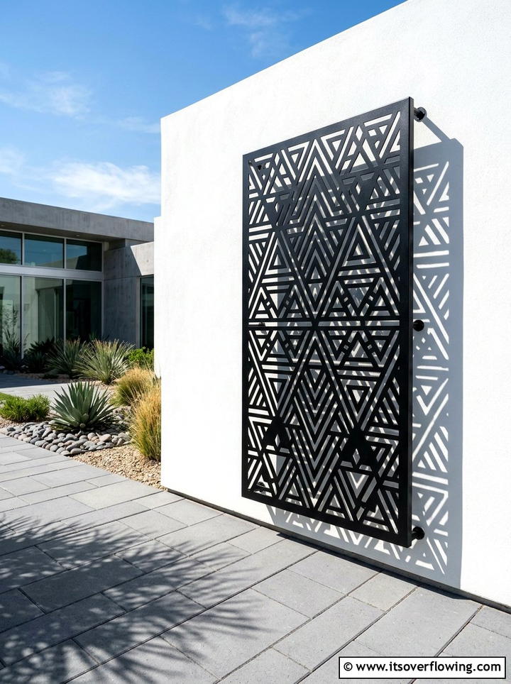 Laser Cut Steel Panel - 25 backyard decorating ideas with wall decor
