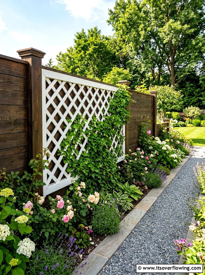 Lattice Panel Accents - 25 garden ideas with fence decor