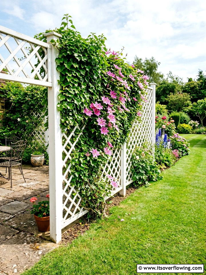Lattice Panel Garden Divider - 25 upcycled garden ideas with privacy screens