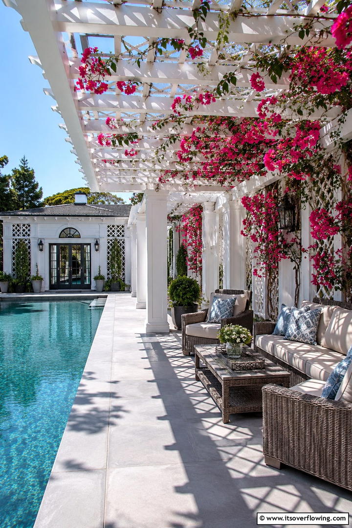 Lattice Structures for Artistic Poolside Ambience - 30 Pool Shade Ideas for a Cool and Relaxing Oasis