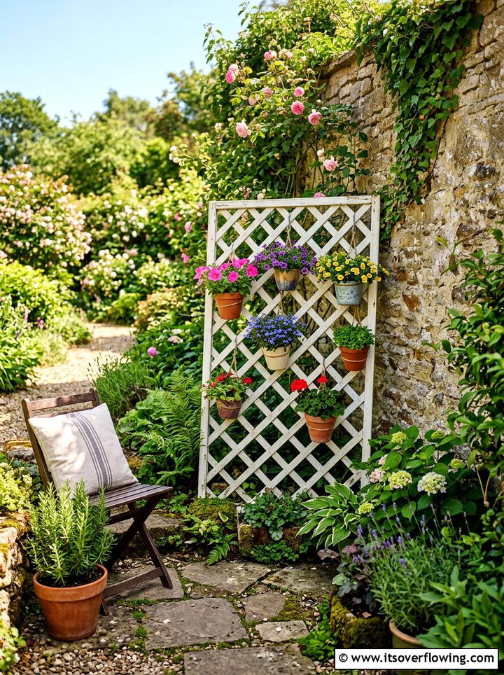 Lattice Wall Decor - 25 small garden ideas for renters