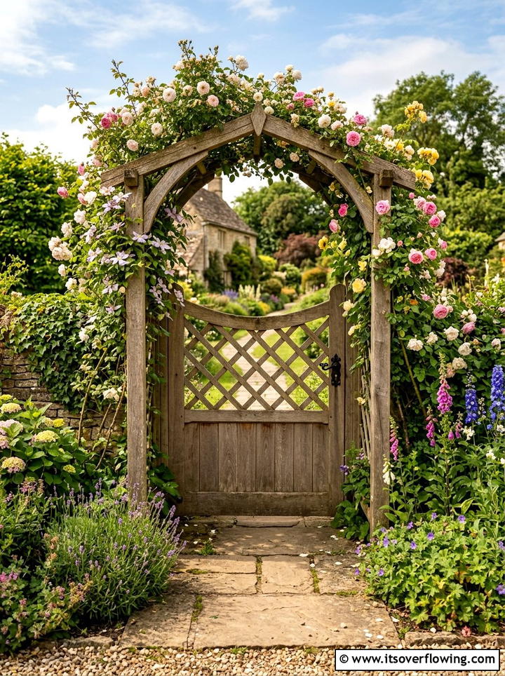 Lattice gate entrance - 25 backyard ideas with lattice wall