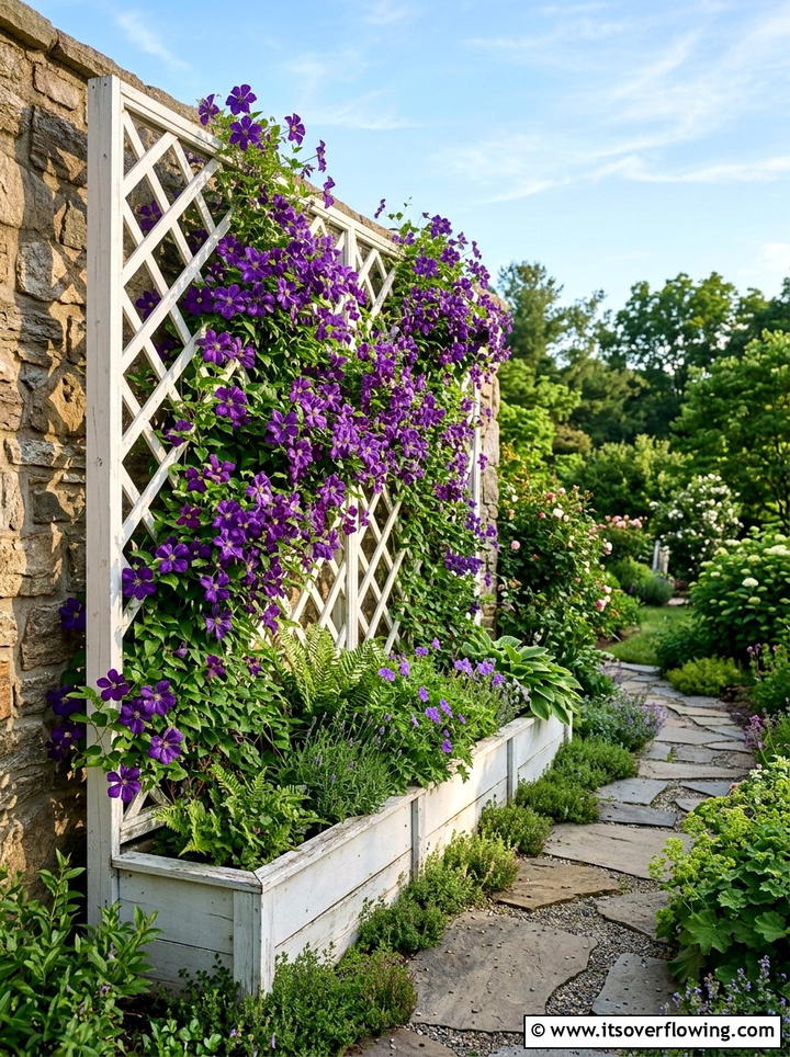 Lattice vine trellis - 25 small garden ideas with wall planters