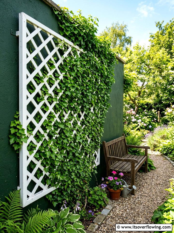 Lattice wall panel - 25 garden decor ideas with wall art