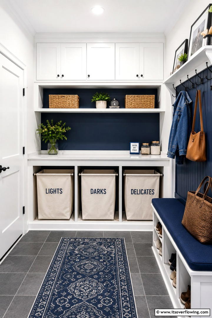 Laundry Sorting Stations - 30 Mudroom Laundry Room Combo Ideas for Efficient Spaces