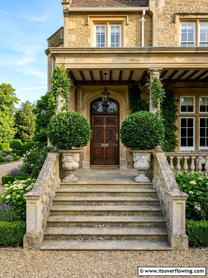 Laurel leaf topiary - 25 front porch decor ideas with year round greenery