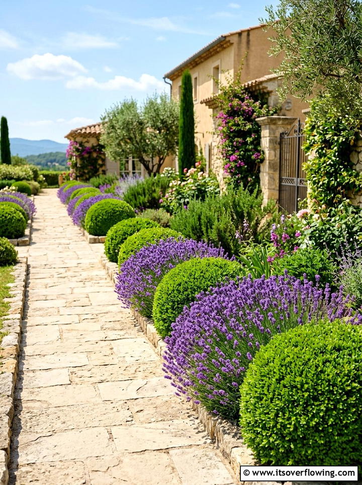 Lavender And Boxwood Garden Border - 25 garden decor ideas with topiary