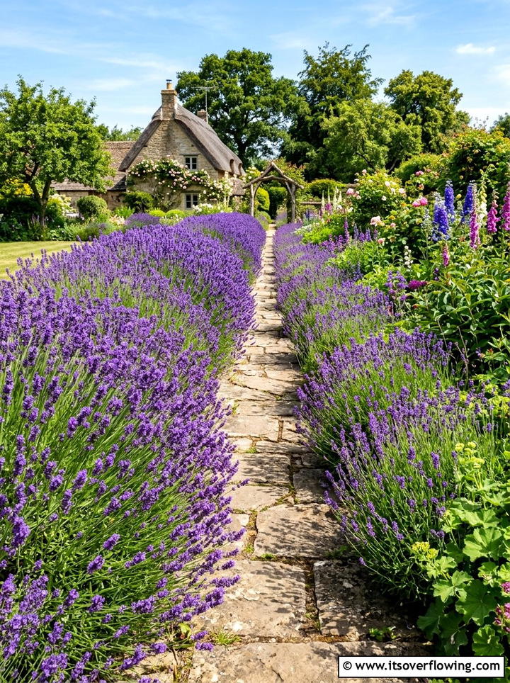 Lavender Border - 25 cheap garden ideas with cuttings