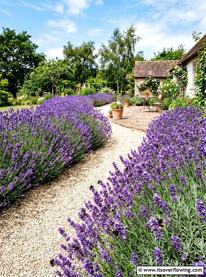 Lavender Border - 25 garden design ideas for cottage gardens