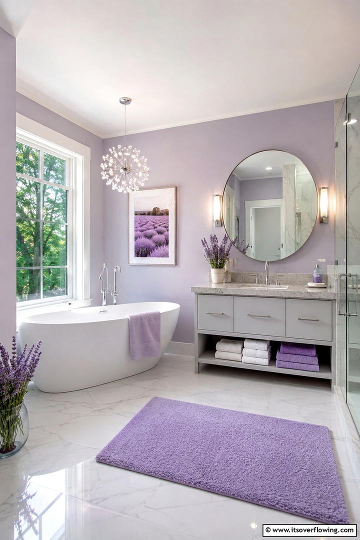 Lavender Dream Bathroom - 30 Pastel Colour Home Design Ideas for a Serene Ambiance