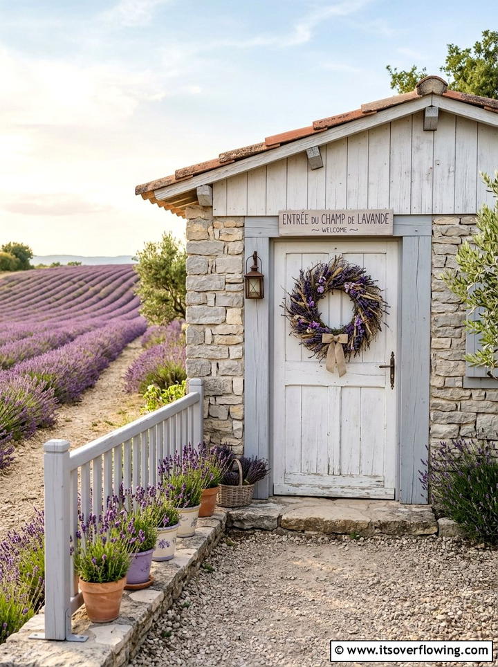 Lavender Field Entrance - 25 front porch ideas with seasonal wreaths