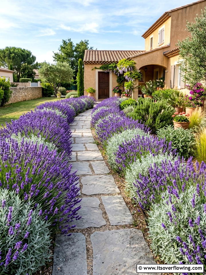 Lavender Front Yard Path - 25 small garden ideas for front yard