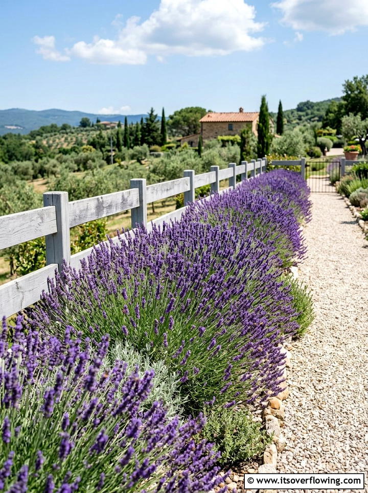 Lavender Garden Border - 25 garden design ideas for fence lines