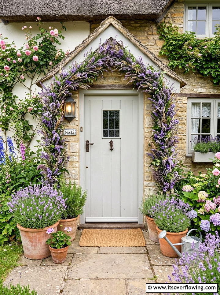 Lavender Garland Front Door - 25 front porch decor ideas with garlands