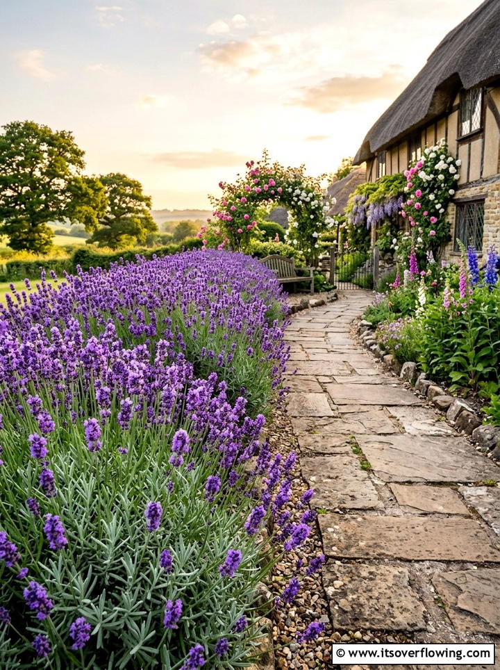 Lavender Hedge - 25 backyard ideas with cottage garden