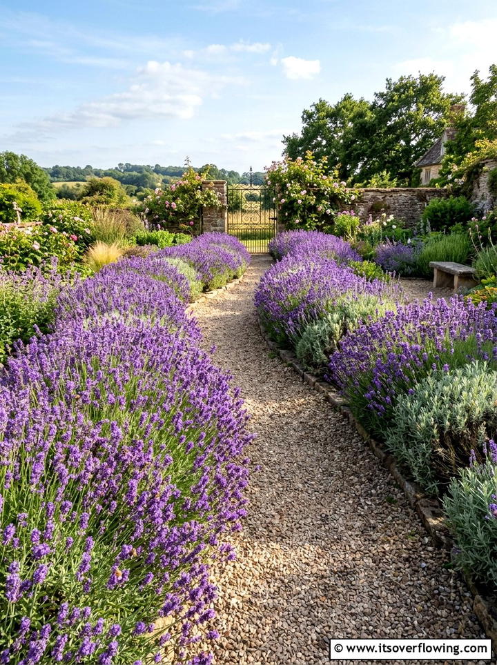 Lavender Herb Border - 25 garden ideas for mediterranean style