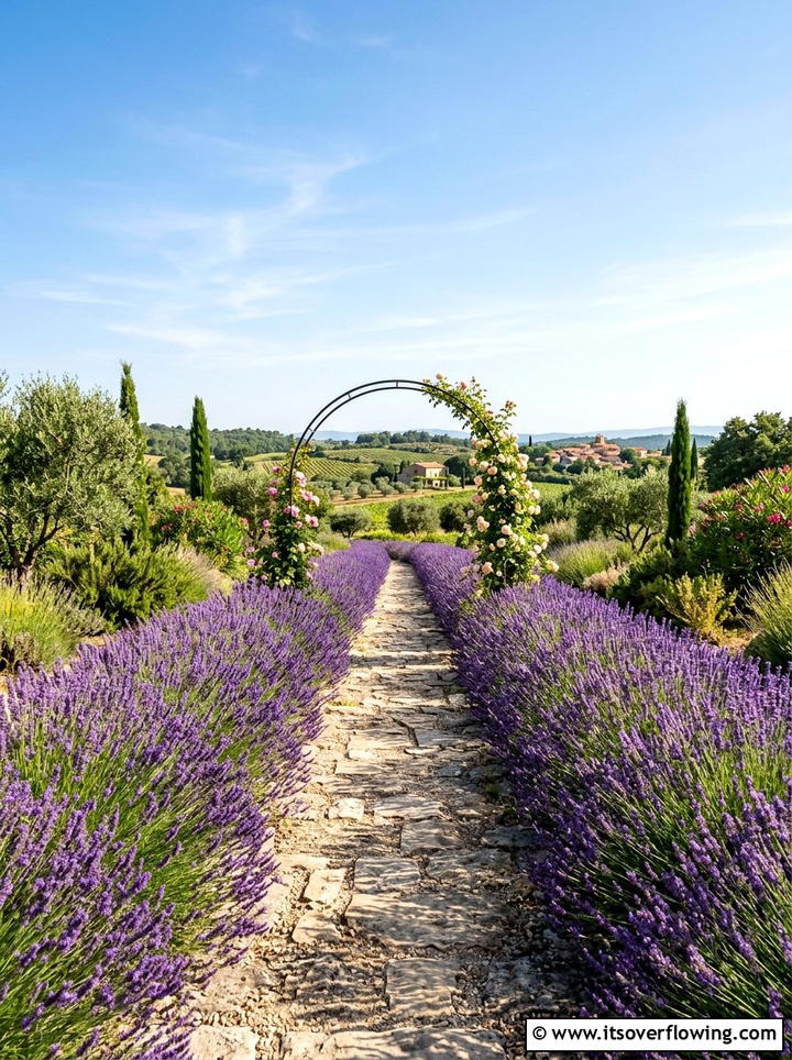 Lavender Path With Arch - 25 creative garden ideas with archway flowers