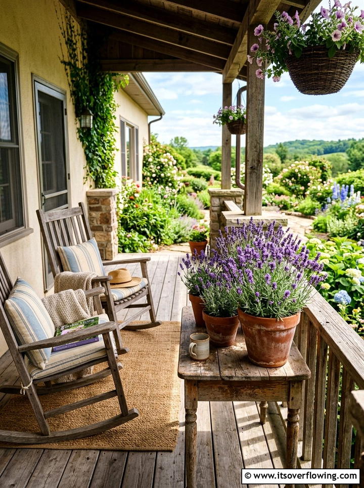 Lavender Potted Plant - 25 front porch ideas with real plants