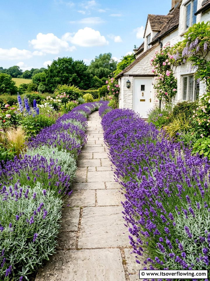 Lavender Walkway Edge - 25 garden design ideas with repetition